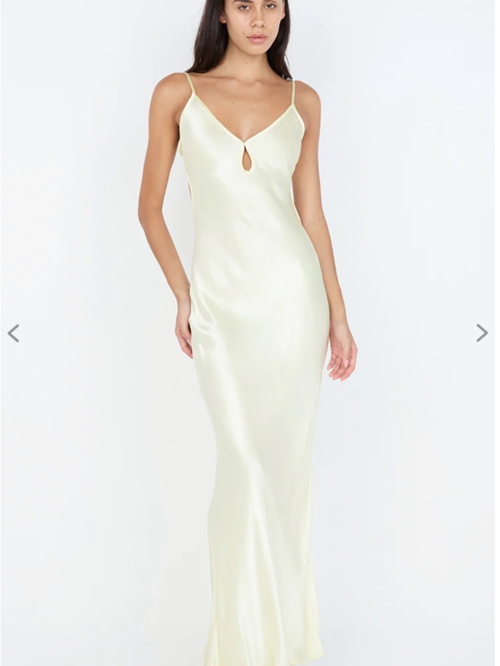 Bec & Bridge Pale Yellow Satin Backless Slip Dress - Picture 3 of 3